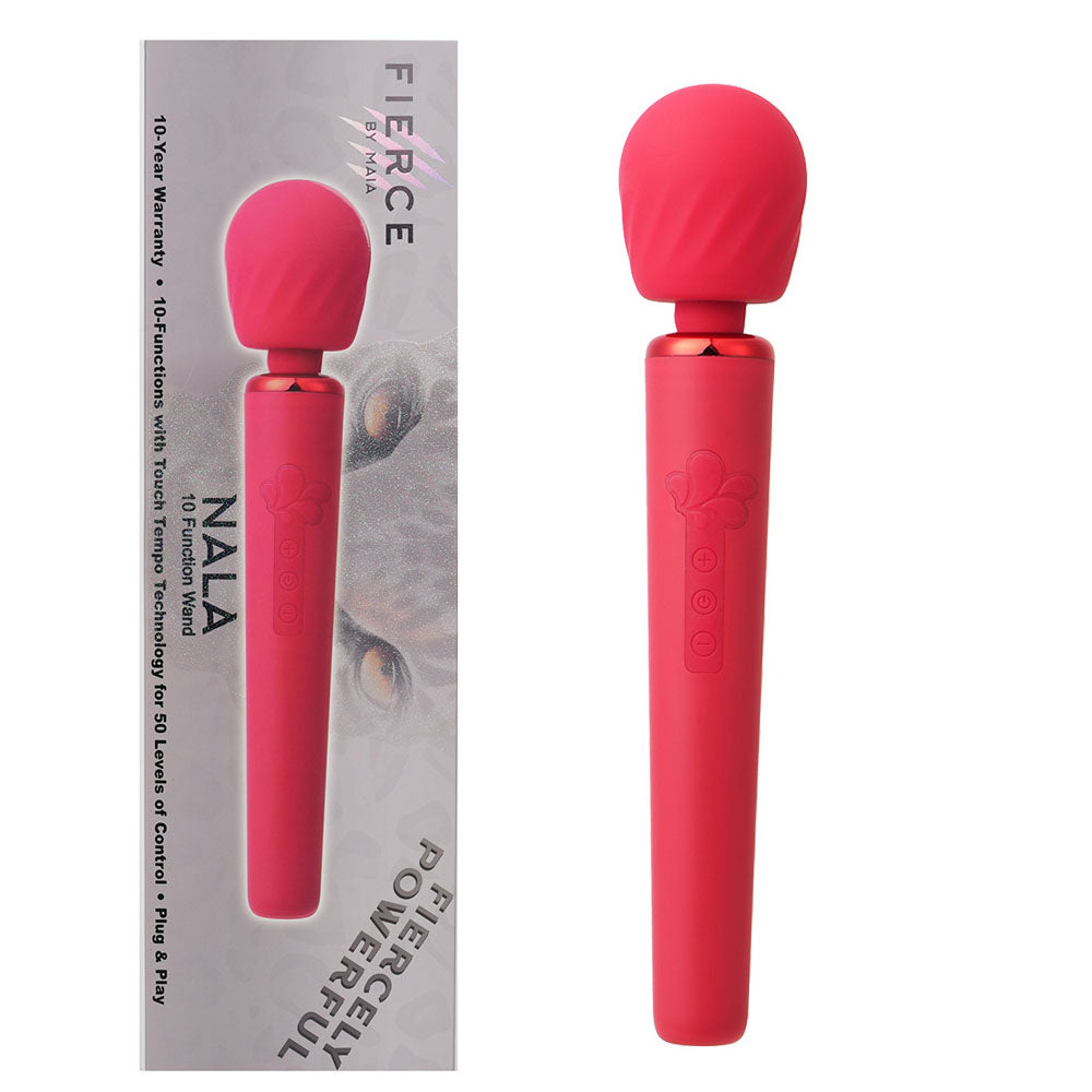 Maia NALA -  -  30 cm USB Rechargeable Massage Wand, pink massage wand with 10-functions for targeted stimulation.