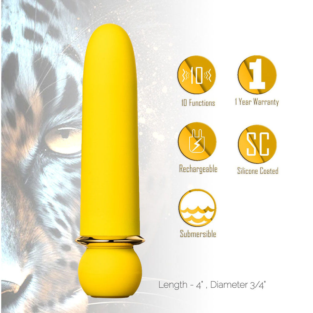 Maia JAGUAR -  -  10.1 cm USB Rechargeable Bullet with 10 functions and silicone coating.