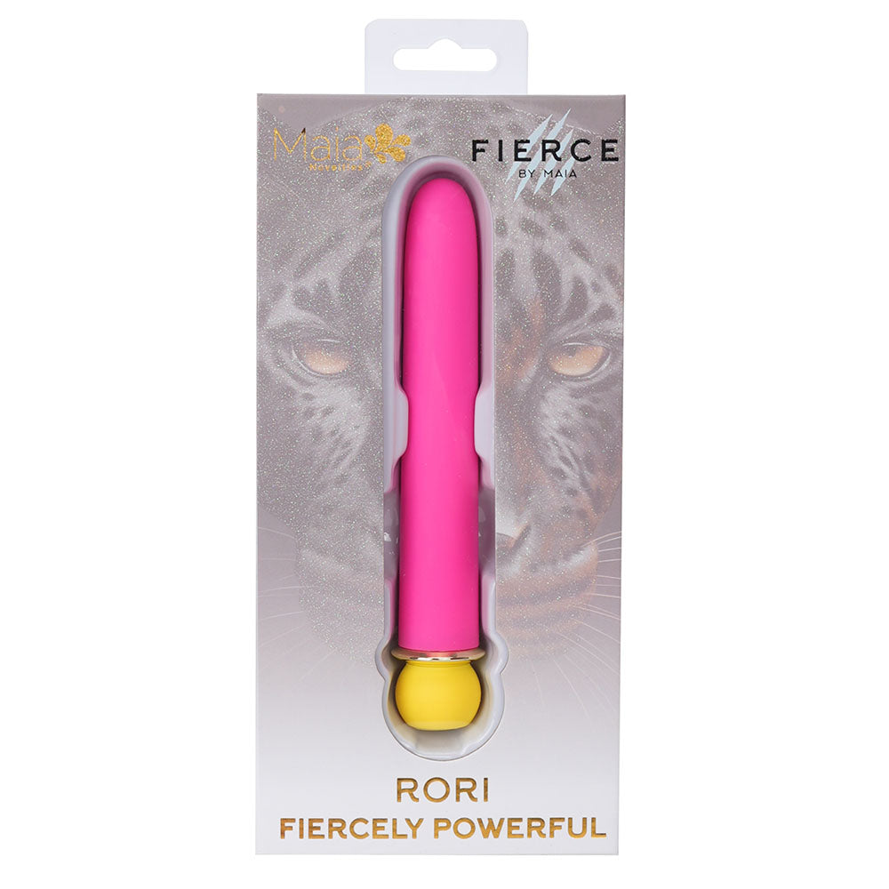 Maia RORI -  -  15.2 cm USB Rechargeable XL Bullet on packaging with fierce design and vibrant colors.