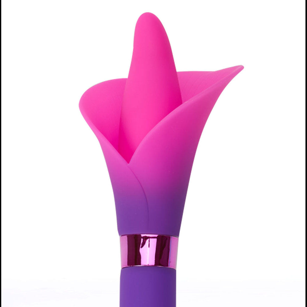 Maia VALA -  - /Pink 22.2 cm USB Rechargeable Flower Vibrator with silicone flower design for enhanced pleasure.