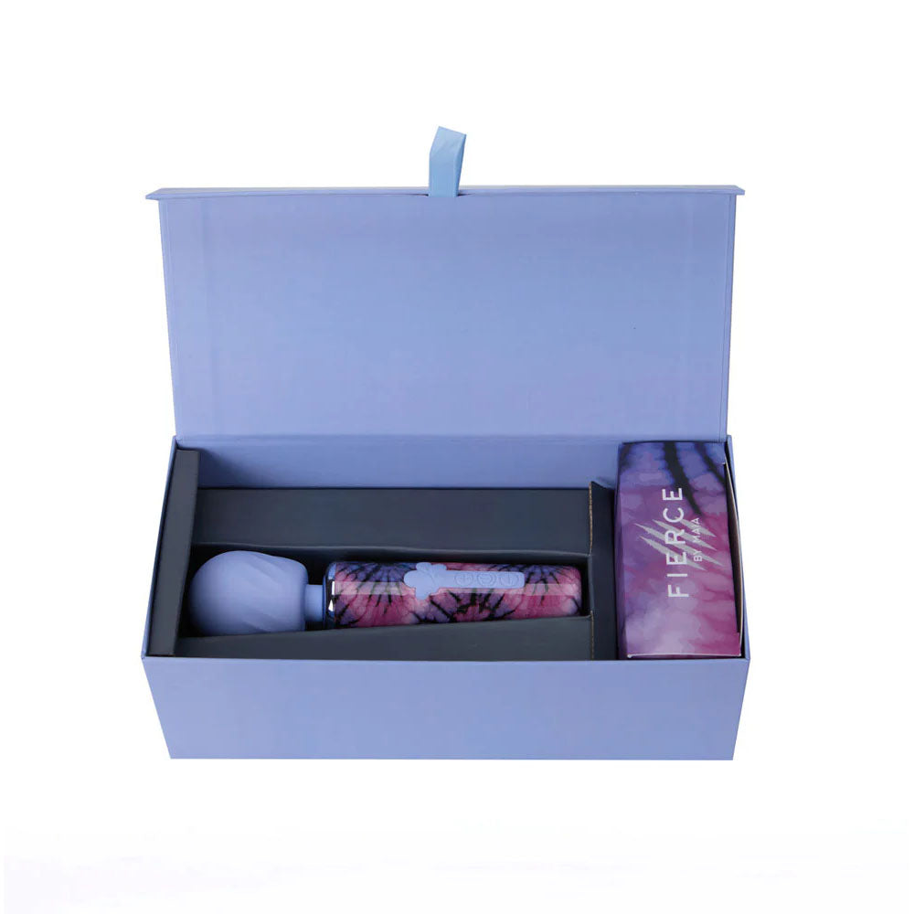 Maia JOURNEE Wand - 15.9 cm USB Rechargeable Massage Wand in an elegant packaging with tie-dye design.