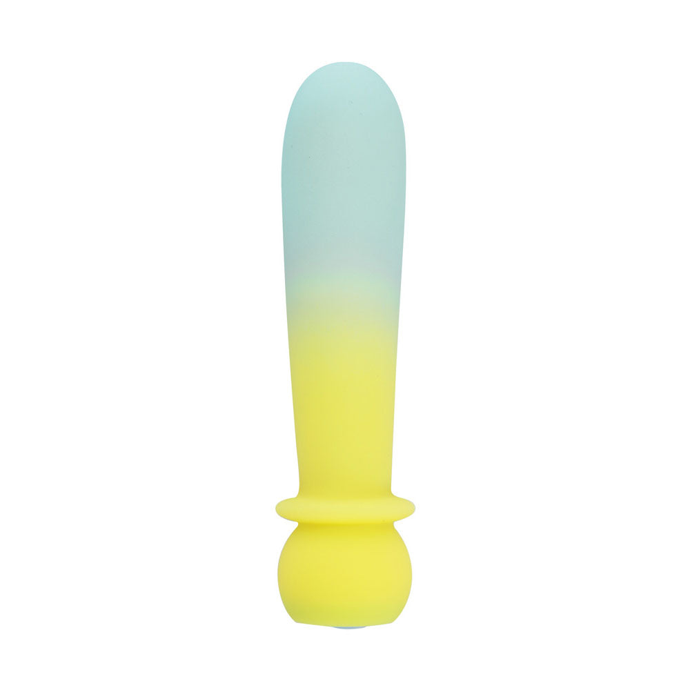 Maia SYMBA -  -  10.8 cm USB Rechargeable Powerful Bullet in vibrant yellow and blue silicone.