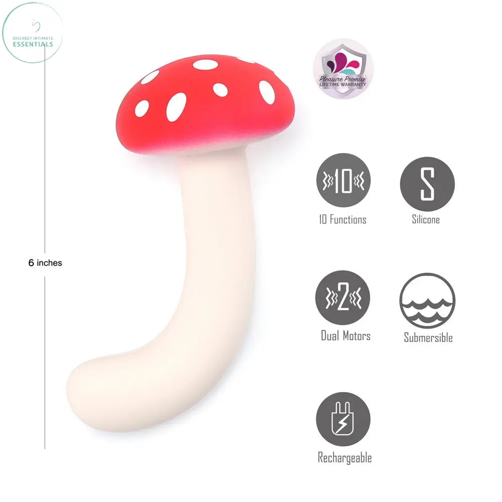 Maia ALICE - /White 15.2 cm USB Rechargeable Dual Vibrating Mushroom Maia Toys