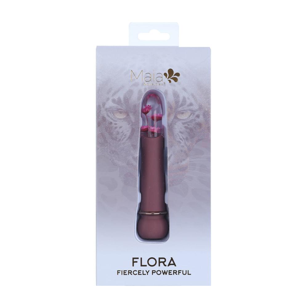 Maia FLORA - Burgundy - Burgundy 12.7 cm USB Rechargeable Powerful Bullet