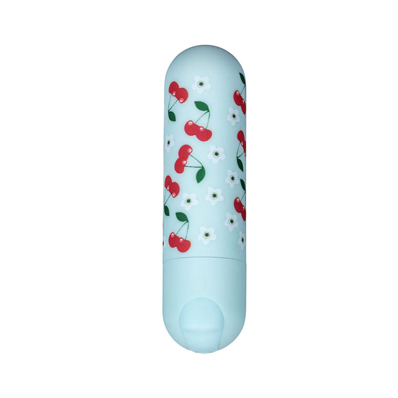 Maia Sherri - Baby 7.6 cm USB Rechargeable Bullet with cherry design; ideal intimate essentials for her.