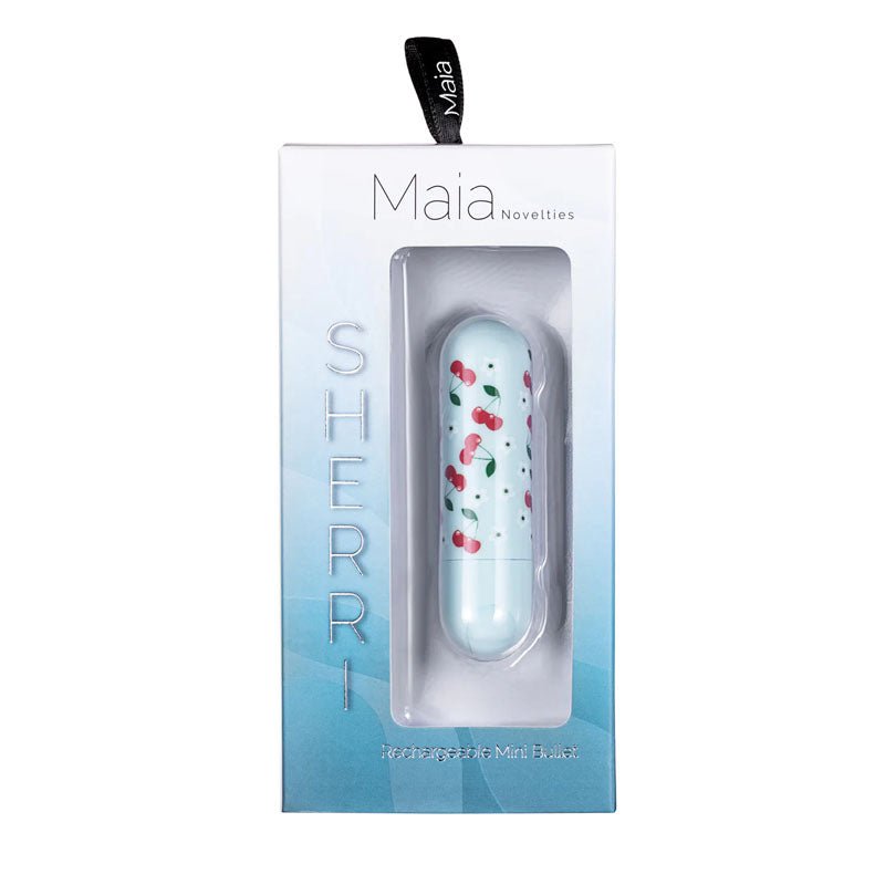 Maia Sherri - Baby  7.6 cm USB Rechargeable Bullet packaging featuring colorful design.