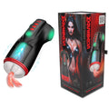 MASTURS Raven - USB Rechargeable Vibrating and Sucking Auto Stroker with Augmented Reality, with seductive packaging and features.