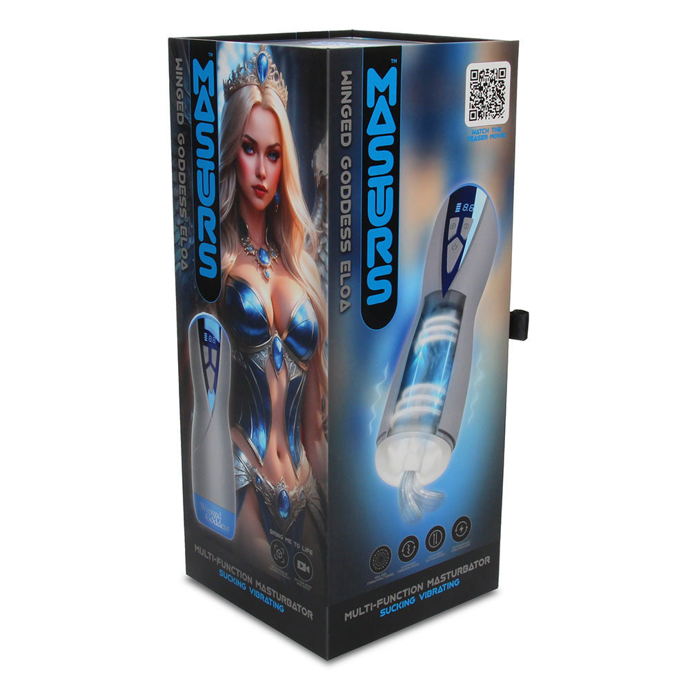 MASTURS Eloa - USB Rechargeable Sucking & Vibrating Auto Stroker with Augmented Reality packaging.