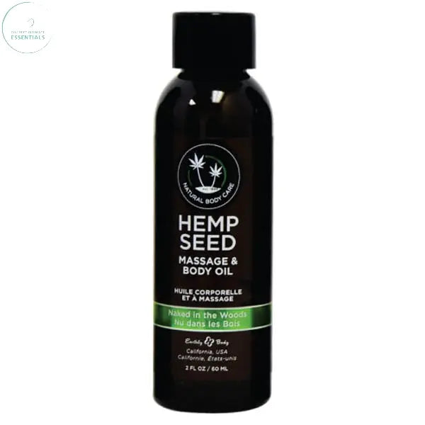 Affordable quality Hemp Seed Massage & Body Oil - Naked In The Woods ( Tea & Ginger) Scented - 59 ml Bottle  from Earthly Body by Discreet Intimate Essentials with Discreet Delivery 