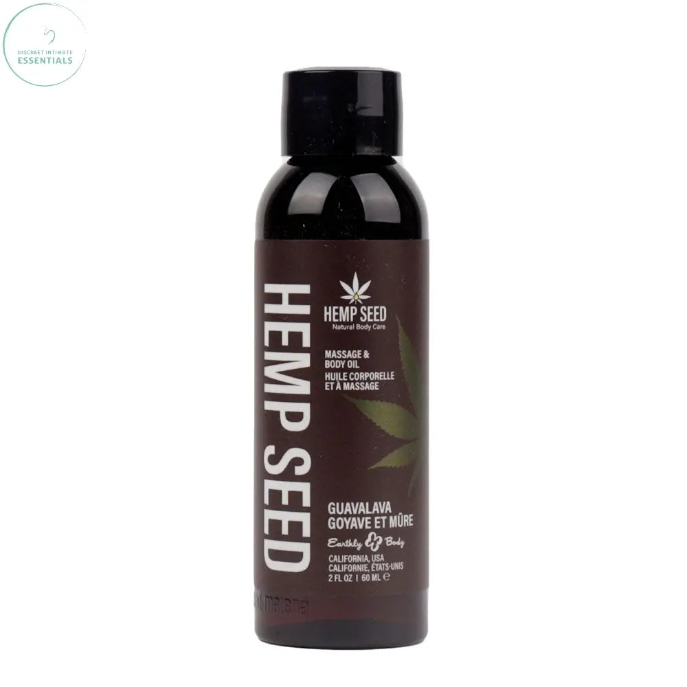 Affordable quality Hemp Seed Massage & Body Oil - Guavalava (Guava & Blackberry) Scented - 59 ml Bottle  from Earthly Body by Discreet Intimate Essentials with Discreet Delivery 