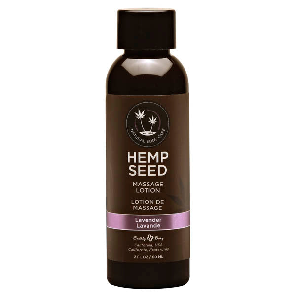 Hemp Seed Massage Lotion - Lavender Scented - 59 ml Bottle for a soothing massage experience.