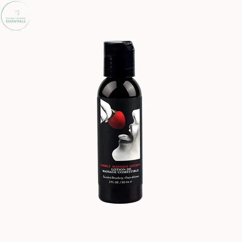 Affordable quality EB Edible Massage Lotion - Strawberry - Strawberry Flavoured Massage Lotion - 60 ml  from Earthly Body by Discreet Intimate Essentials with Discreet Delivery 