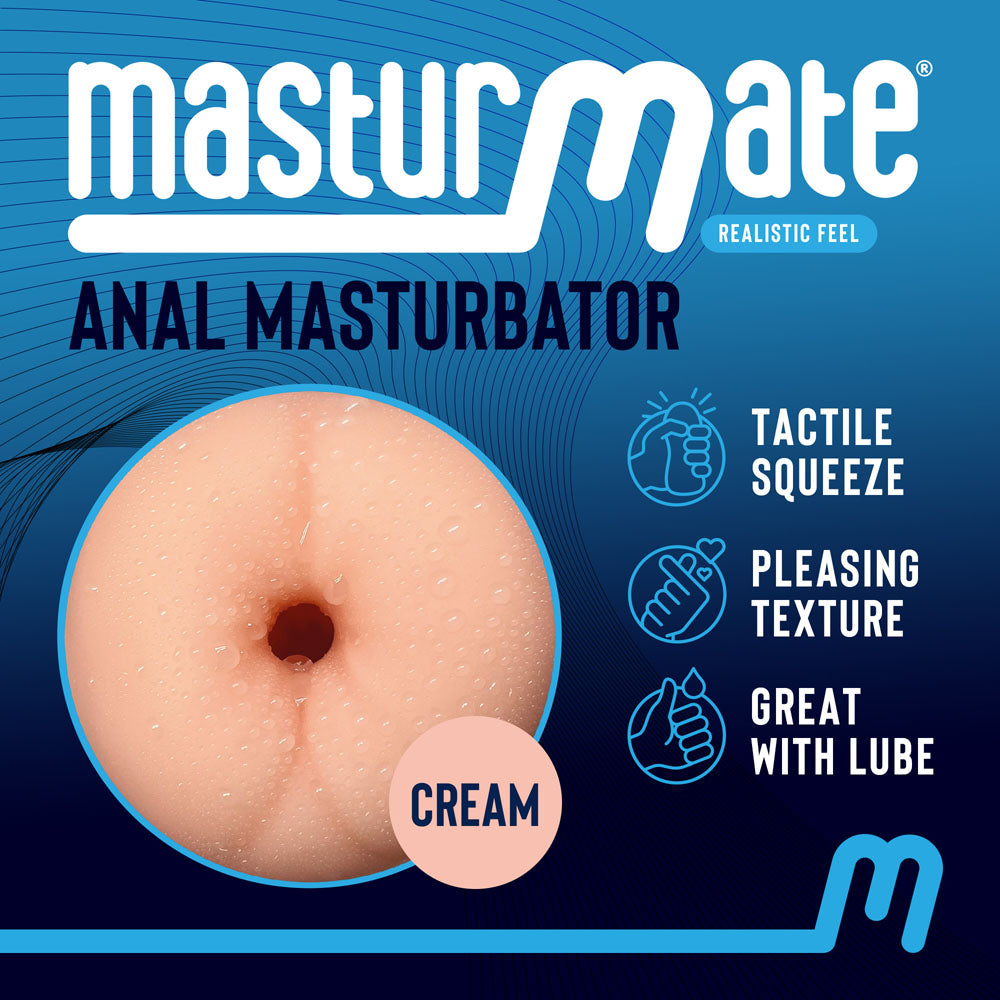 Masturmate - Butt - Cream -  Anal Stroker with realistic feel and tactile squeeze, perfect for intimate moments.