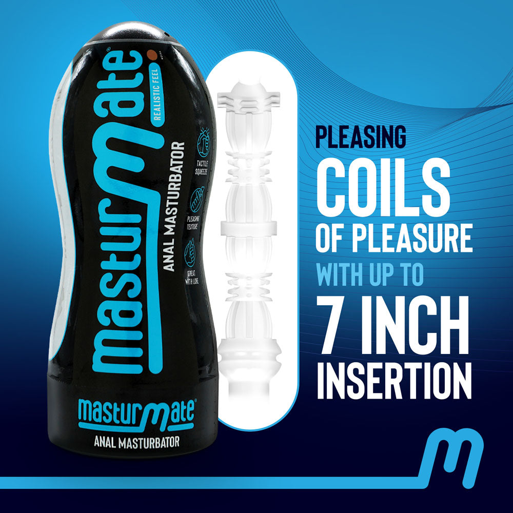 Masturmate - Butt - Mocha -  Anal Stroker with pleasing coils of pleasure, 7 inch insertion experience.