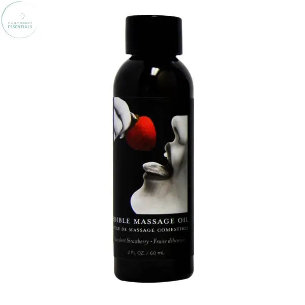 Affordable quality Edible Massage Oil - Succulent Strawberry Flavoured - 59 ml Bottle  from Earthly Body by Discreet Intimate Essentials with Discreet Delivery 