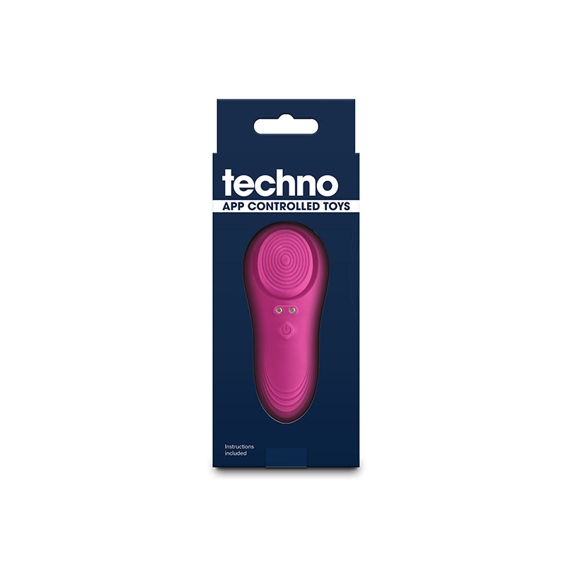 Techno - Lucy - Magenta - Magenta USB Rechargeable Panty Vibrator with App Control packaging front view.