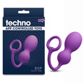 Techno - Bop - USB Rechargeable Vibrating Kegel Exerciser with App Control, featuring a purple design and packaging.