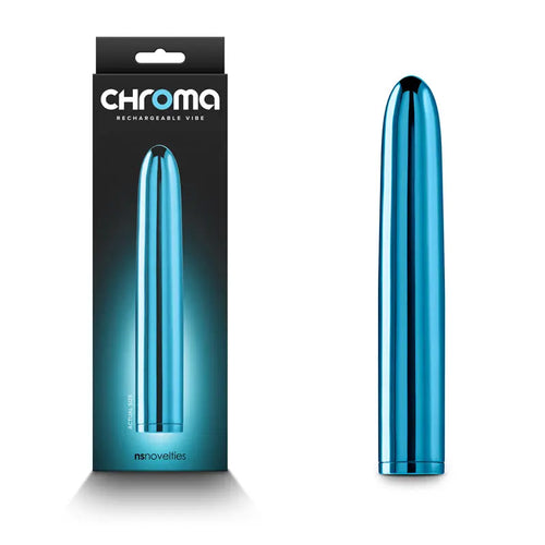 Chroma - Teal - Metallic Teal 17 cm USB Rechargeable Vibrator NS Novelties Discreet Intimate Essentials.