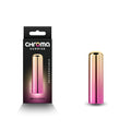 Chroma Sunrise - Small - Metallic Pink/Gold 6.8 cm USB Rechargeable Bullet with packaging.
