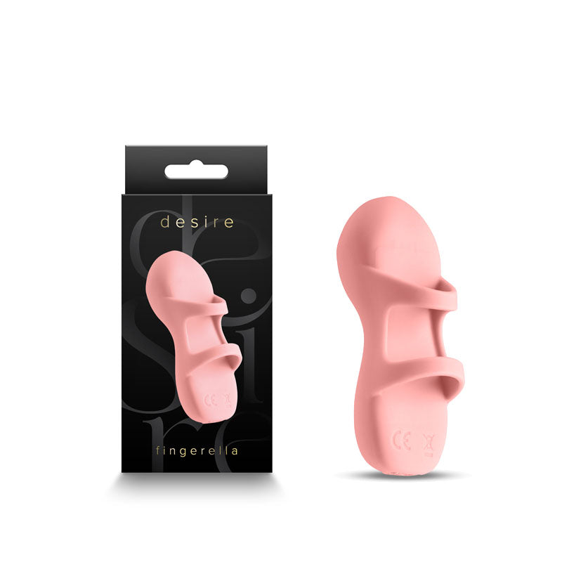 Desire - Fingerella -  -  USB Rechargeable Finger Stimulator in pink silicone packaging for intimate essentials.