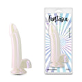 Fantasia - Smooth 5'' - Pearl - Pearlescent 14.8 cm Dildo displayed in packaging with a shimmering finish.