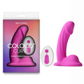 Colours Curve - Vibrating 5'' Dildo -  -  12.6 cm USB Rechargeable Vibrating Dildo with Wireless Remote in pink packaging.