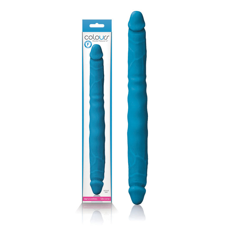 Colours Double Pleasures - 30.5 cm Double Dong in blue silicone for intimate essentials.