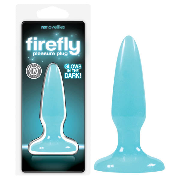 Firefly Pleasure Plug - Glow-in-the-Dark  8.1 cm (3.2'') Mini Butt Plug with tapered design and body-safe TPE material.