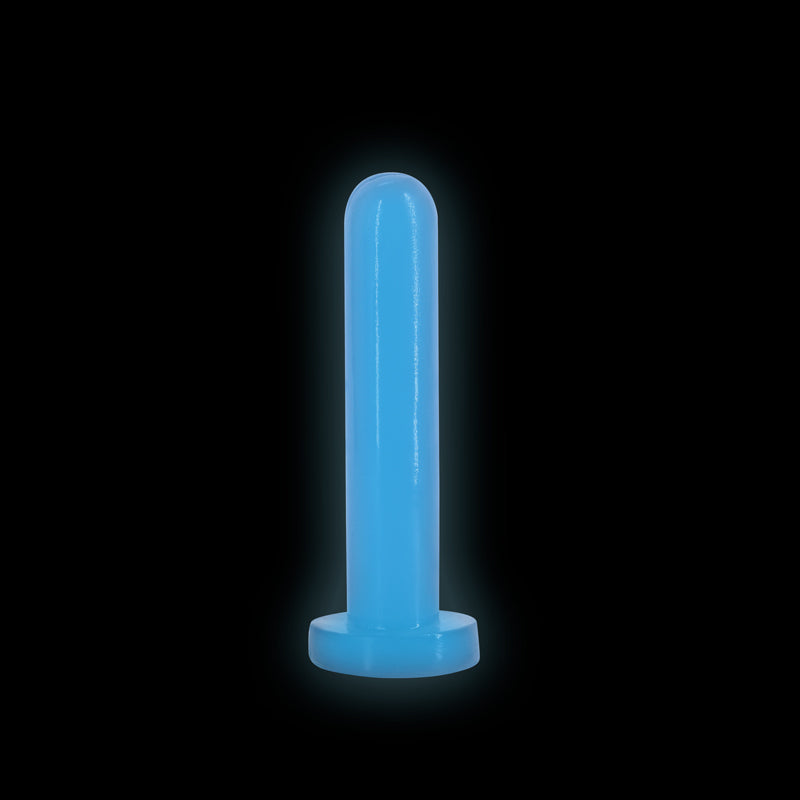 Firefly - Thrill -  - Small - Glow in Dark  15.5 cm Small Dildo, blue glowing body-safe TPE dildo with suction cup base.