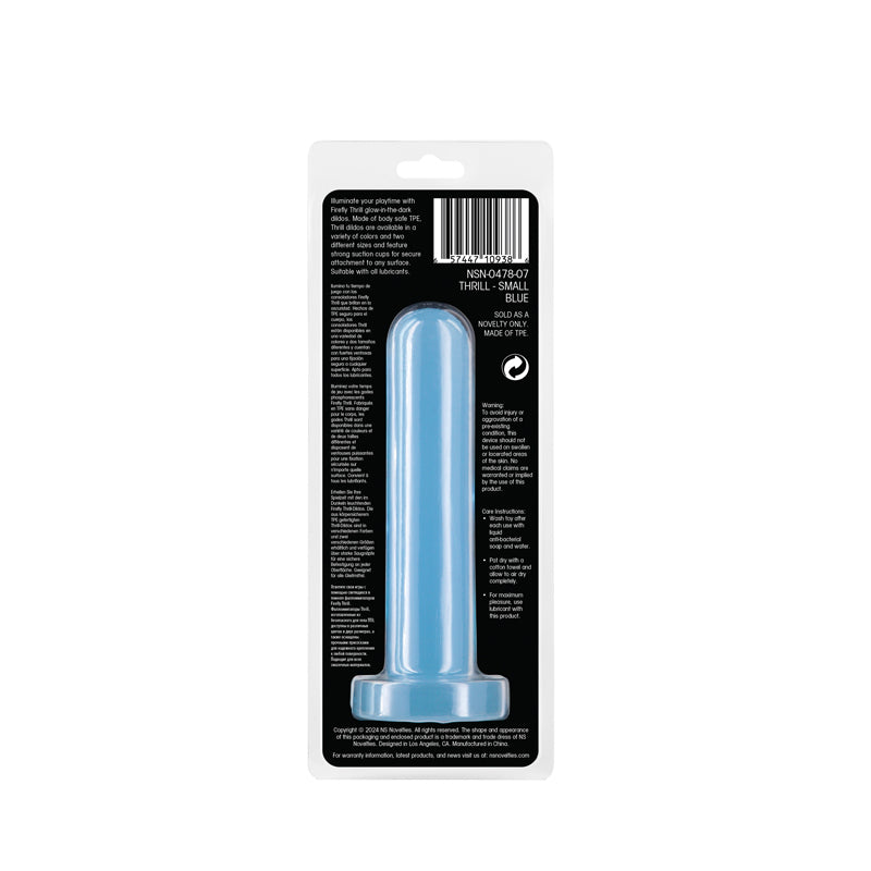 Firefly - Thrill -  - Small - Glow in Dark  15.5 cm Small Dildo packaging with product details and barcode