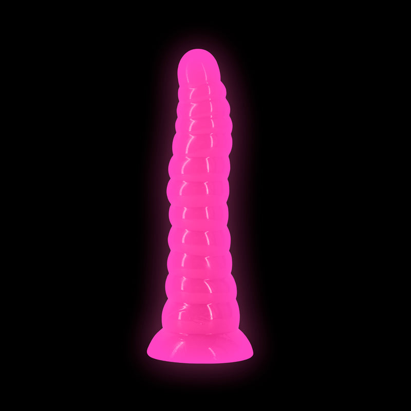 Firefly - Nymph -  - Glow in Dark  18.8 cm Dildo in bright pink, featuring a textured design and glow-in-the-dark feature.