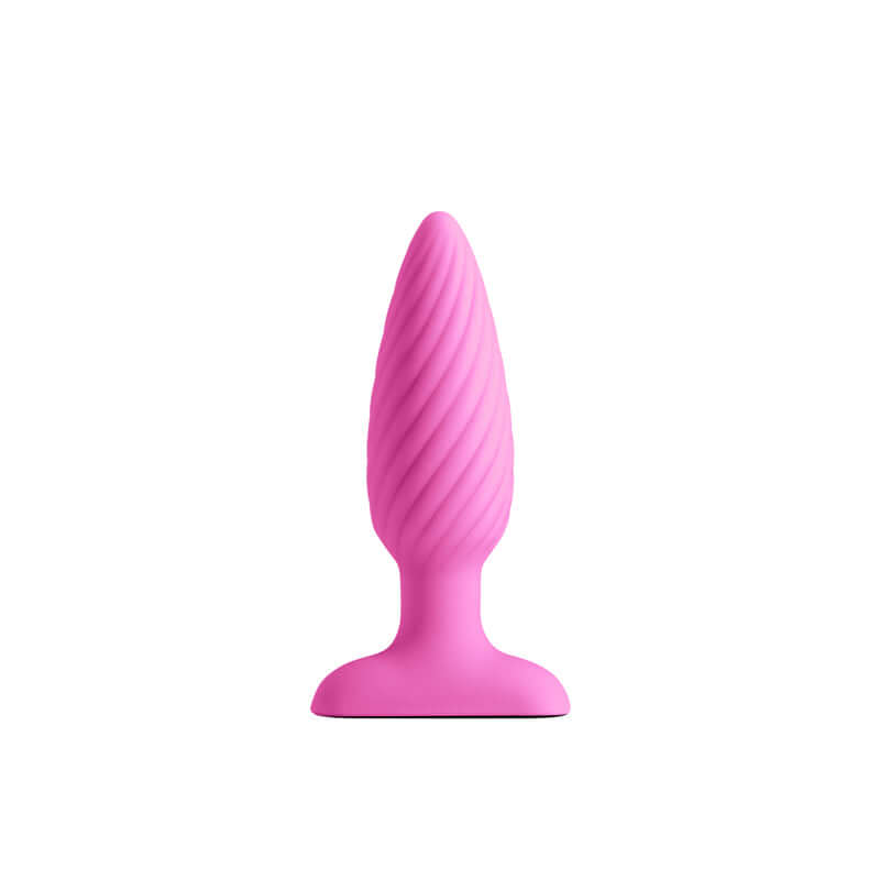 INYA Swirl rechargeable vibrating anal plug with ribbed design and contoured shape for enhanced pleasure.