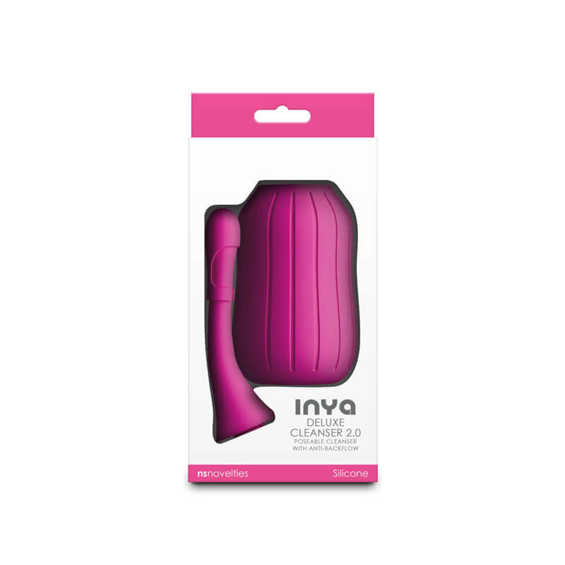 INYA Deluxe Cleanser 2.0 unisex douche for intimate hygiene, featuring anti-backflow design, silicone material, and easy-to-use bulb.
