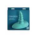 Grinders Sublime USB rechargeable vibrating grinder pad in aqua color, featuring a silicone design for enhanced pleasure.