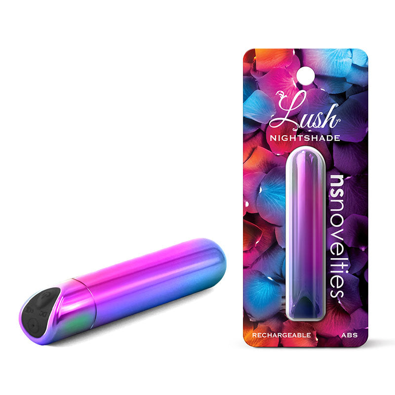 Lush Nightshade - Multicolour - Multicoloured 8.9 cm USB Rechargeable Bullet with vibrant design and packaging.