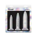 Crystal - 3pc Trainer Kit -  -  Glass Anal Plugs - Set of 3 Sizes with elegant packaging.