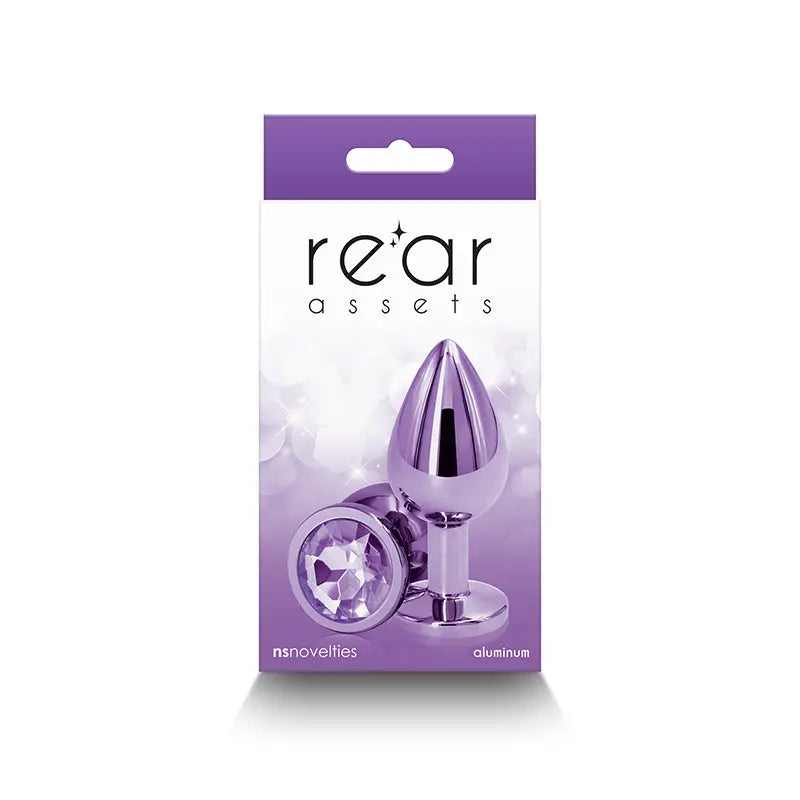Rear Assets - Medium -  -  8.2 cm Medium Metal Butt Plug with  Round Gem Base NS Novelties Discreet Intimate Essentials.