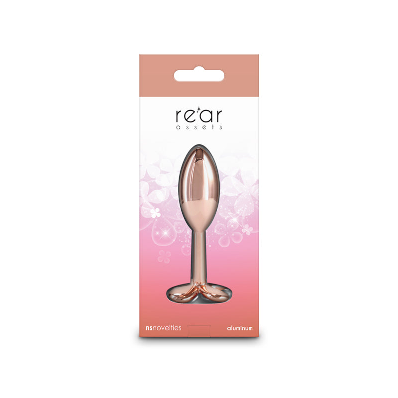 Rear Assets Clover -  -  9.2 cm Metallic Butt Plug in packaging, showcasing its sleek design and attractive color.