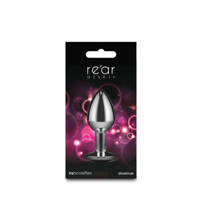 Rear Assets Silver - Small - Pink Gem - Silver Small Metal Butt Plug with Pink Gem Base NS Novelties Discreet Intimate Essentials.