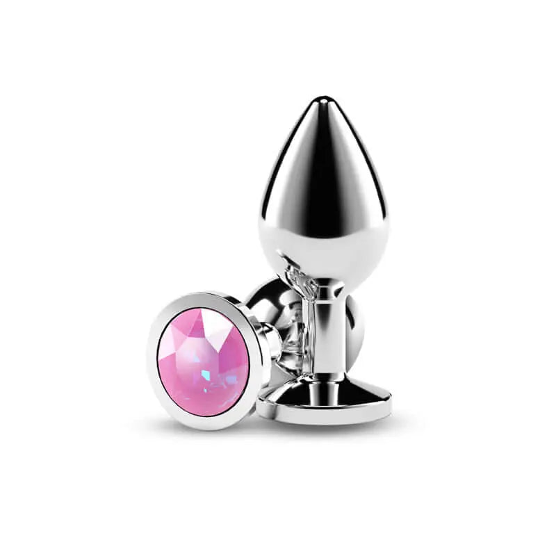 Rear Assets Silver - Medium - Pink Gem - Silver Medium Metal Butt Plug with Pink Gem Base NS Novelties Discreet Intimate Essentials.