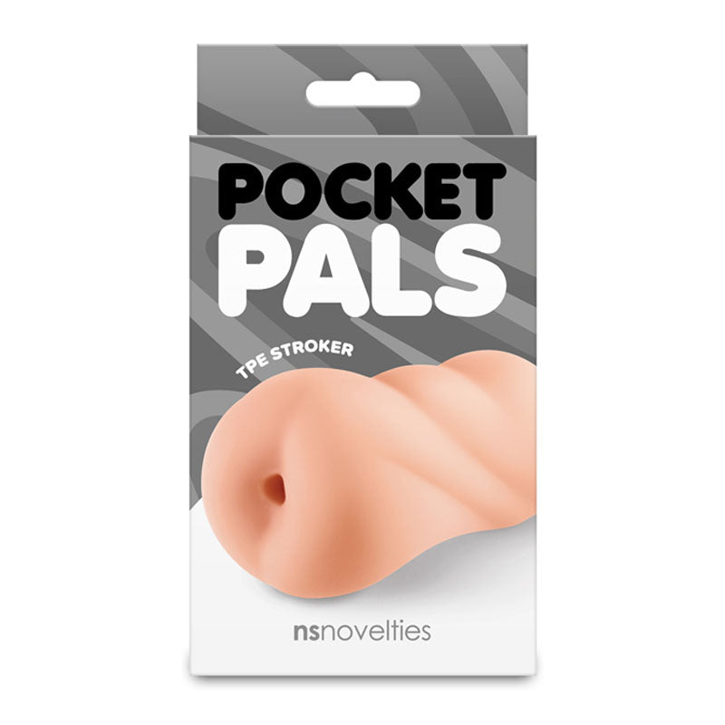Pocket Pals Anal Stroker - Tan - Tan Anal Stroker packaging by NS Novelties with a soft TPE design.