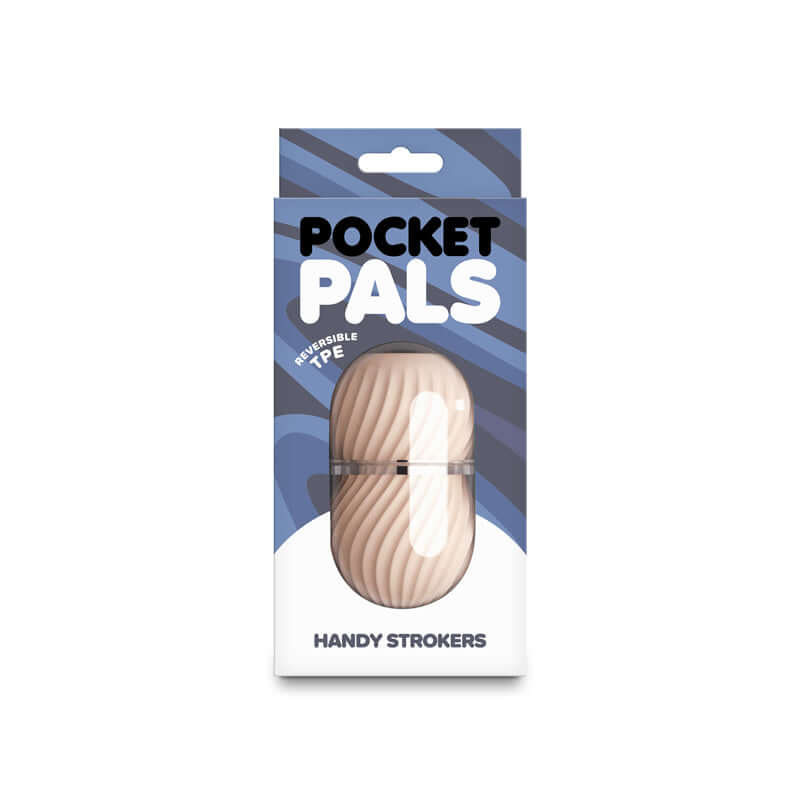 Pocket Pals Misty mini stroker packaging featuring reversible TPE design, perfect travel mini stroker for unique sensations.