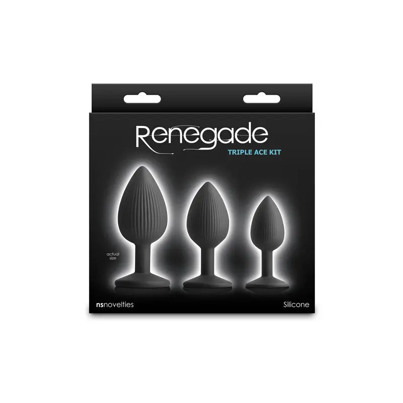 Renegade Triple Ace Kit -  -  Butt Plugs - Set of 3 Sizes NS Novelties Discreet Intimate Essentials.