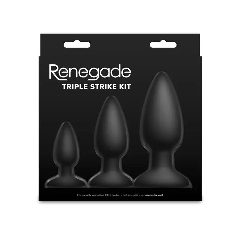 Renegade Triple Strike Kit -  -  Butt Plugs - Set of 3 Sizes NS Novelties Discreet Intimate Essentials.