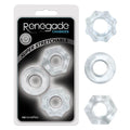 Renegade Chubbies - Clear Cock Rings - Set of 3 featuring super stretchable TPE material for comfort and control