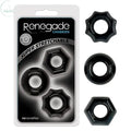 Affordable quality Renegade Chubbies - Black Cock Rings - Set of 3  from NS Novelties by Discreet Intimate Essentials with Discreet Delivery 