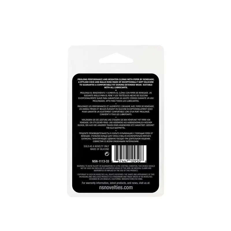 Affordable quality Renegade Piper -  -  Cock & Balls Tube  from NS Novelties by Discreet Intimate Essentials with Discreet Delivery 