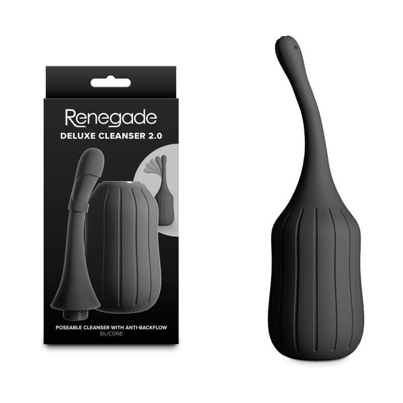 Renegade Deluxe Cleanser 2.0 unisex intimate hygiene douche with anti-backflow design and silicone material.