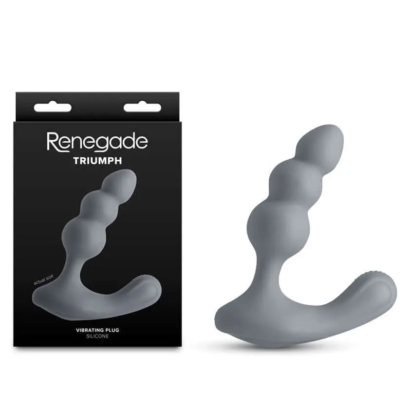 Renegade Triumph - Grey - Grey 13.1 cm USB Rechargeable Prostate Massager NS Novelties Discreet Intimate Essentials.