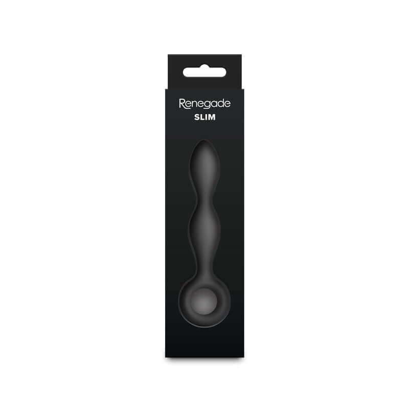 Renegade Slim 12.7 cm anal plug, perfect beginner anal plug with tapered design and finger rings for better control.